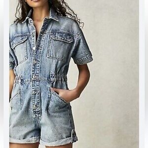 Free People Marci Denim Romper
